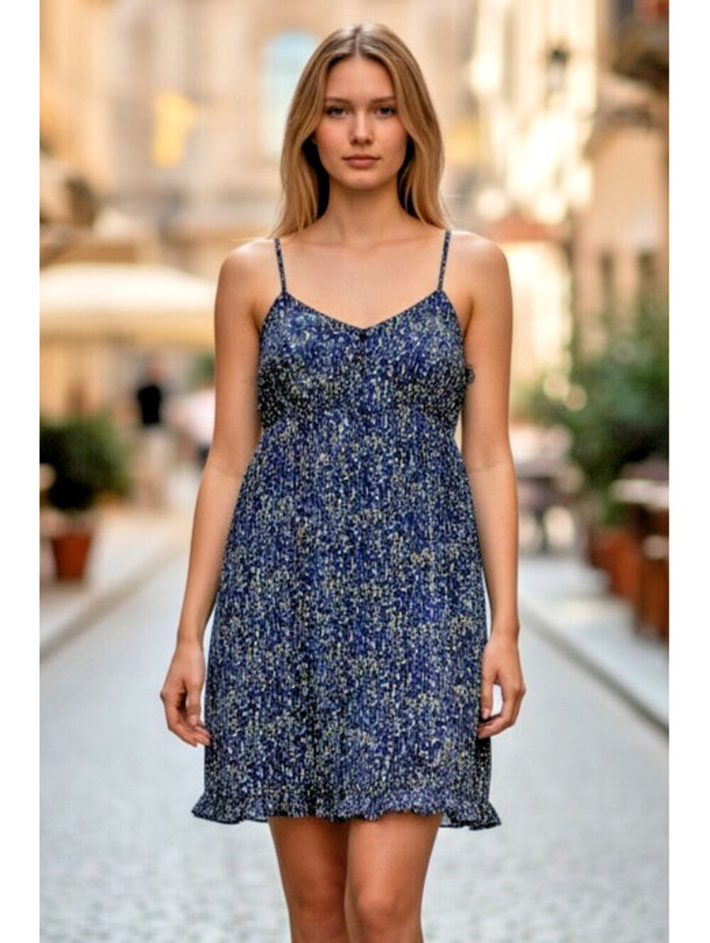 Forever 21 Sundress Size Med Chiffon & Ruffled Lined Buttoned Casual or Party